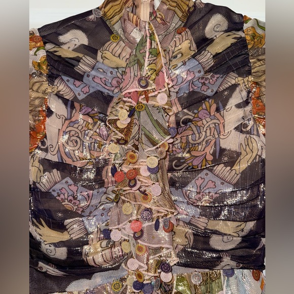 ZIMMERMANN Cosmic handkerchief Printed Chiffon Dress NWT - Picture 7 of 14